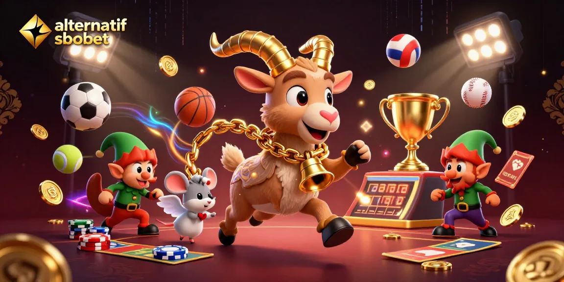 Engage in the excitement of alternativ sbobet with lively casino characters amidst dynamic sports betting elements.