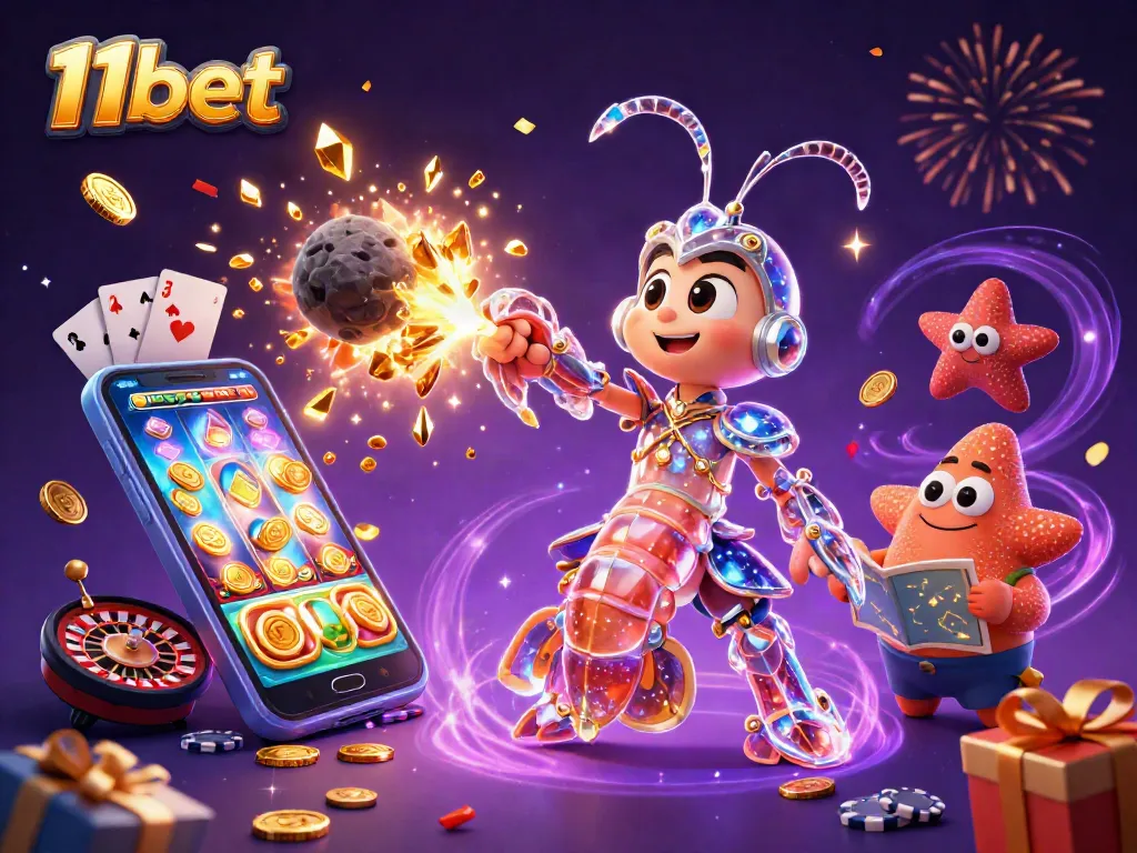 Play thrilling games at 11bet with vibrant characters and dynamic casino elements.