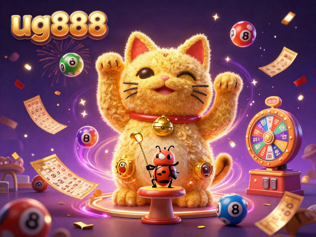 Experience thrilling entertainment with ug888's captivating lucky cat and festive symbols.