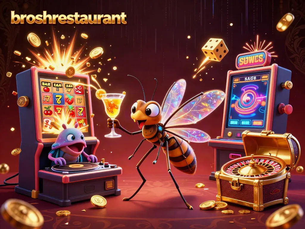 Experience thrills at broshrestaurant through dynamic casino elements and vibrant characters.